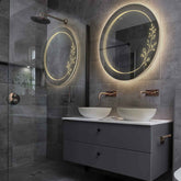 Espejo LED Redondo | Control por interruptor de pared | Luz blanca cálida - Reyze Seria Good Vibes Model 3